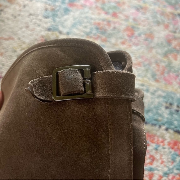 $600 LA CANDIENNE GOLDEY SUEDE BOOT STONE BROWN BUCKLES KNEE high size 8 - Picture 7 of 7